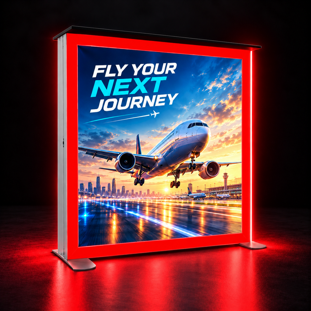 Modular RGB LED Light Box Counter – 3.3ft W x 3.3ft H