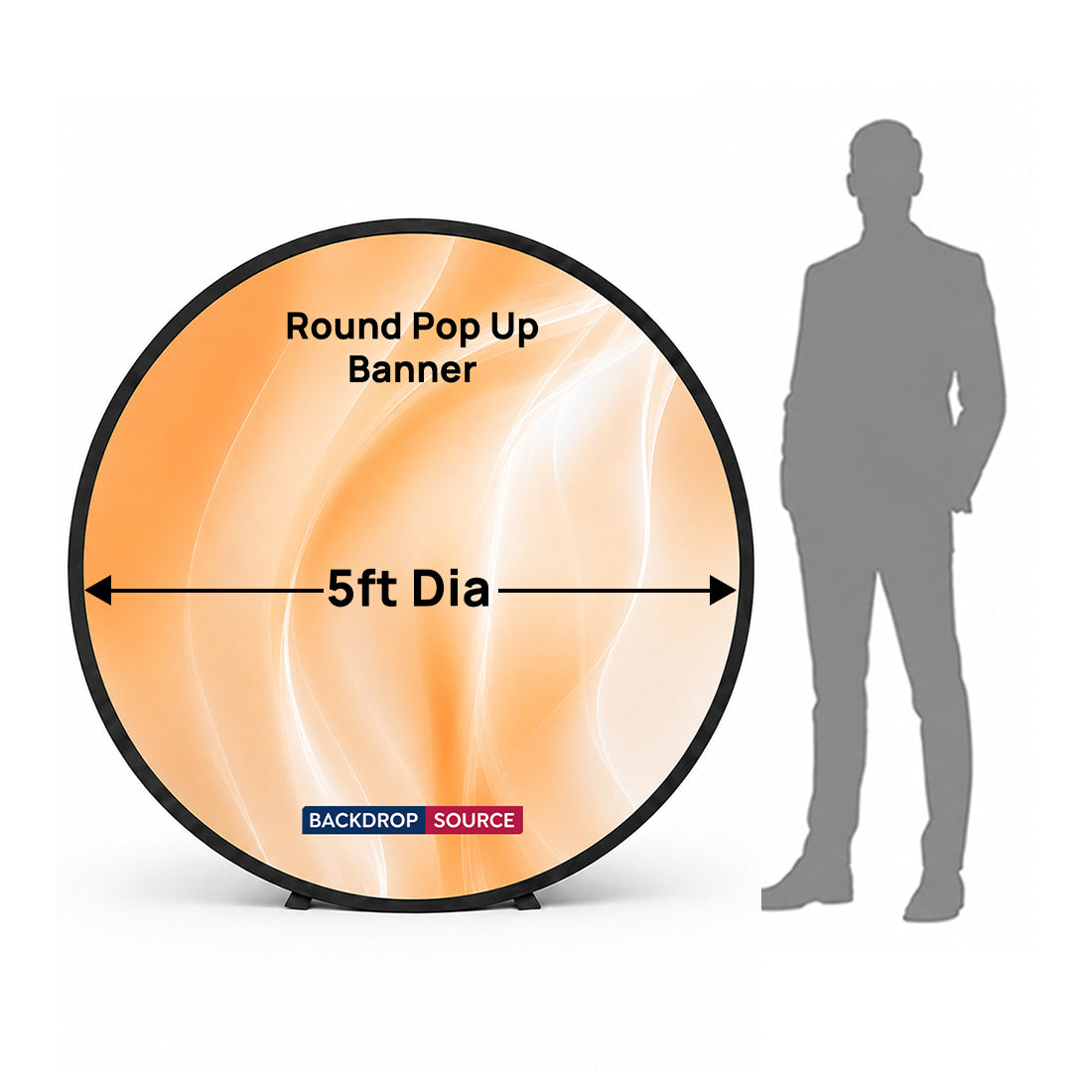 Round Fabric Pop Up Banners – Double Side Printed