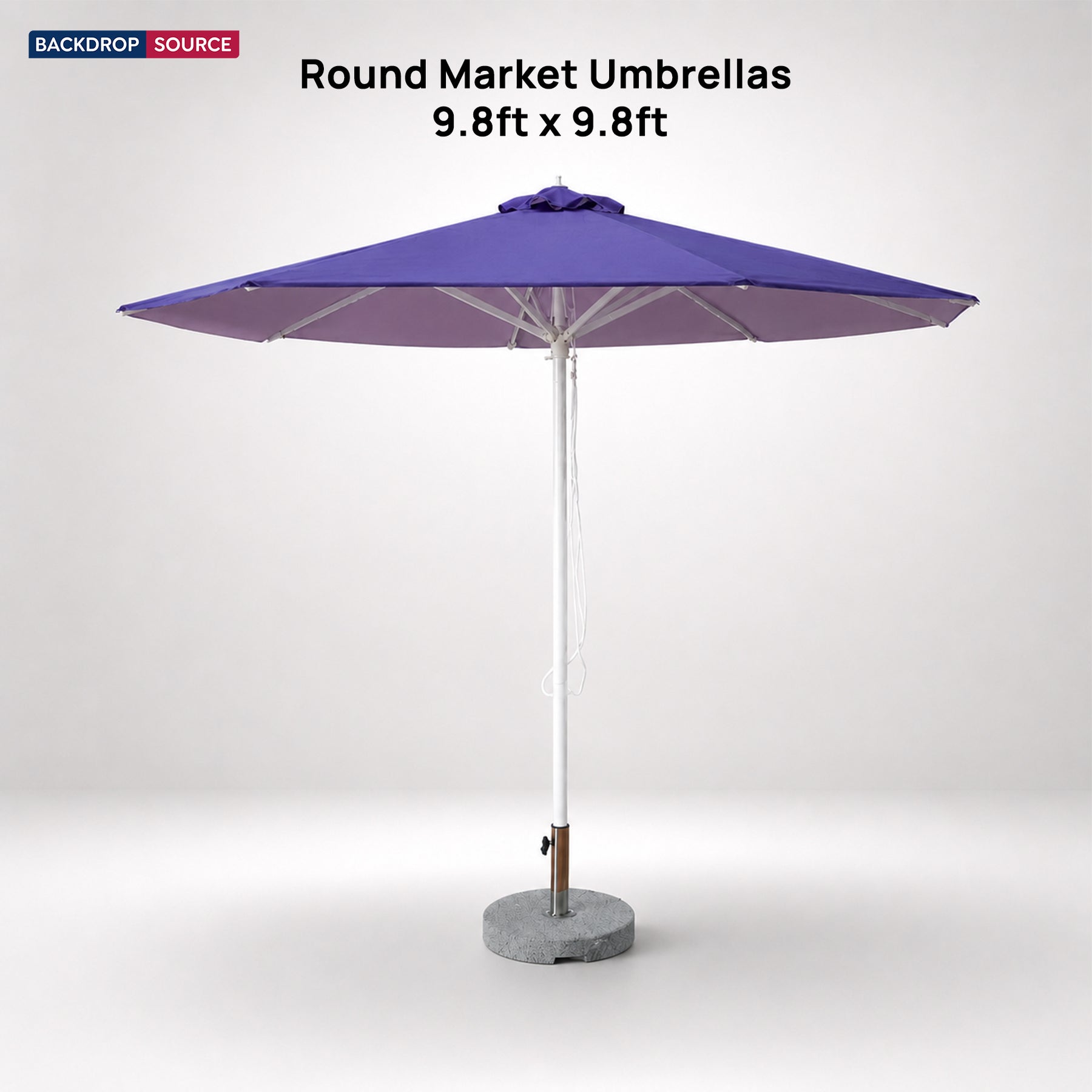 Round Market Umbrella – 9.8ft x 9.8ft Durable Outdoor Shade