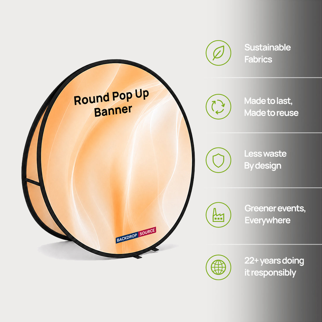 Round Fabric Pop Up Banners – Double Side Printed