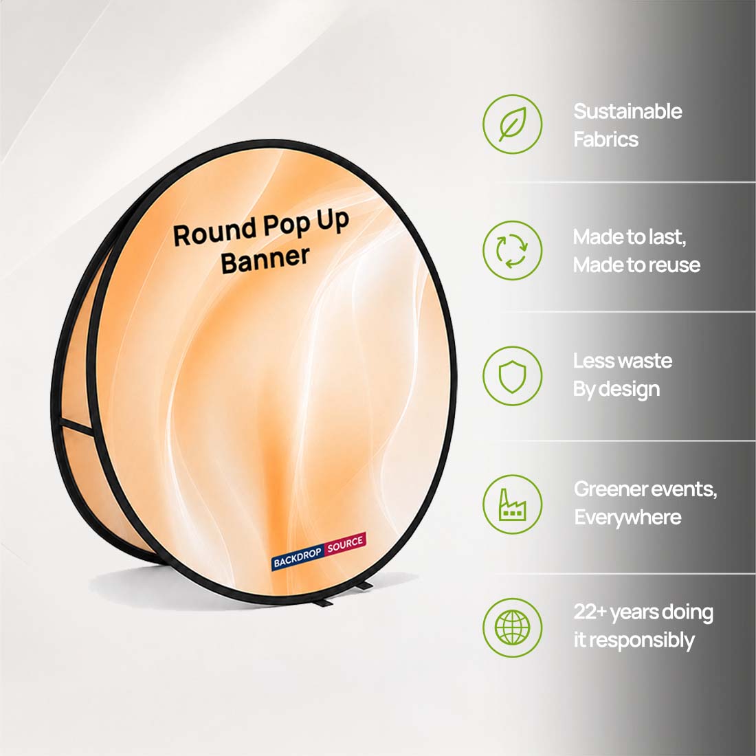 Round Fabric Pop Up Banners – Double Side Printed