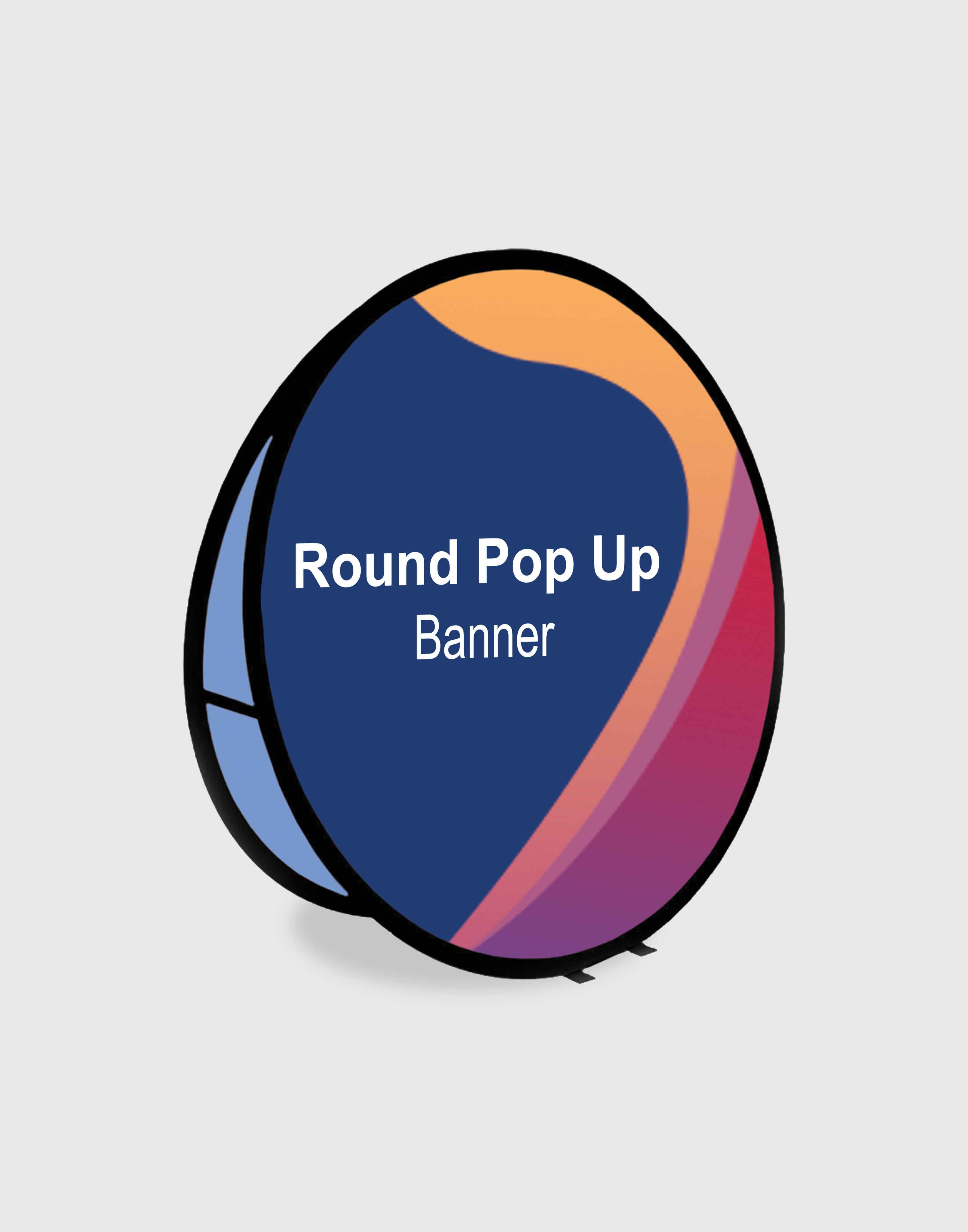Round Pop Up Banners ( Double Side Printed) - Backdropsource