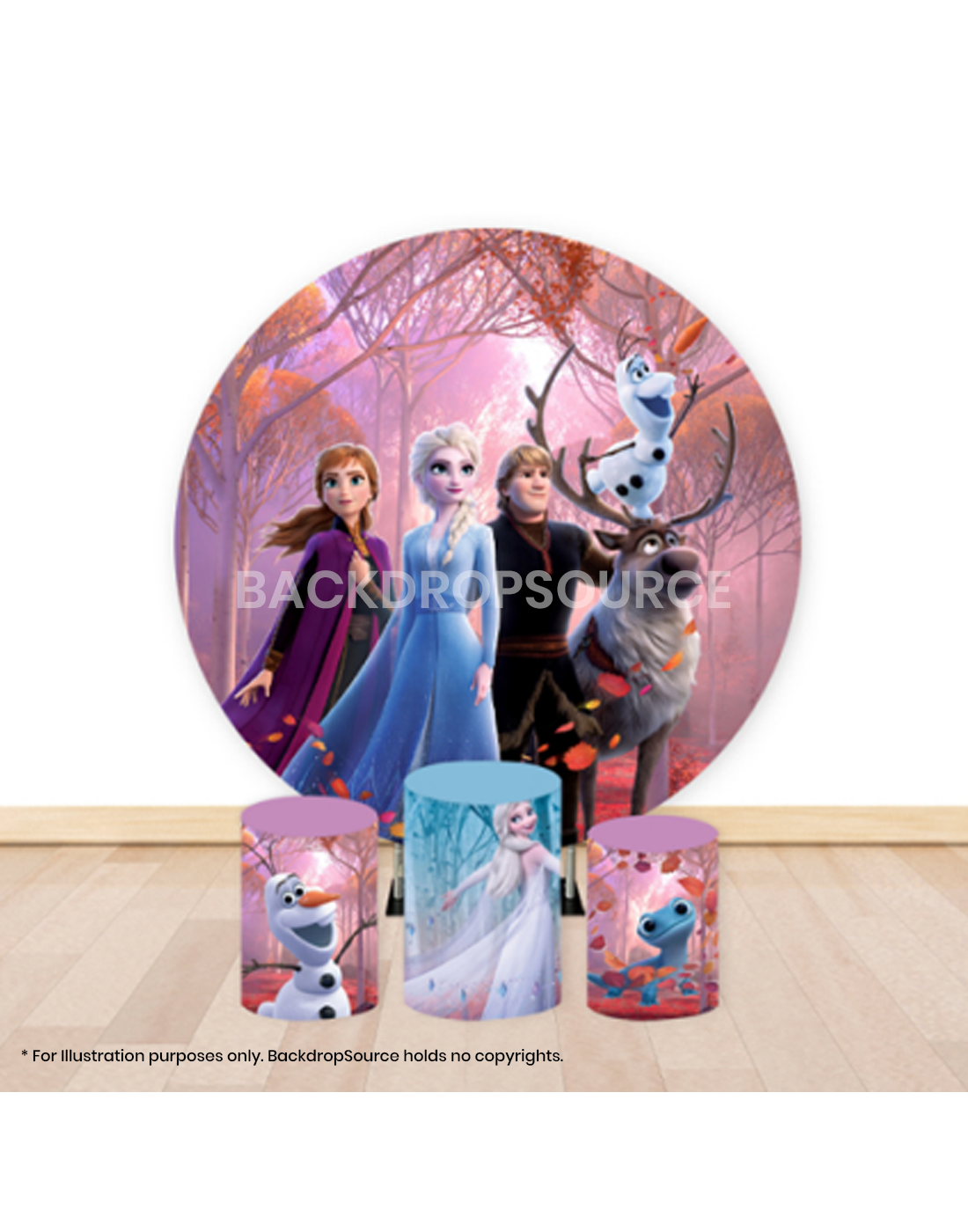 Pre Designed Round Backdrop Kits with Counter for Birthday Parties & Event