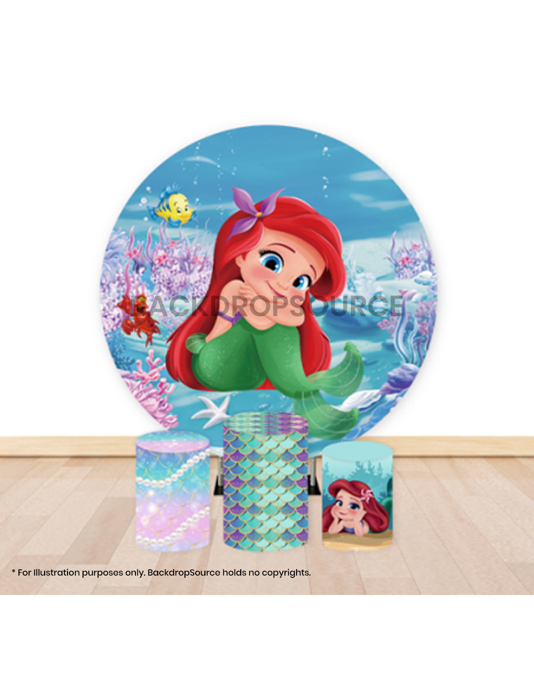 Pre Designed Round Backdrop Kits with Counter for Birthday Parties & Event