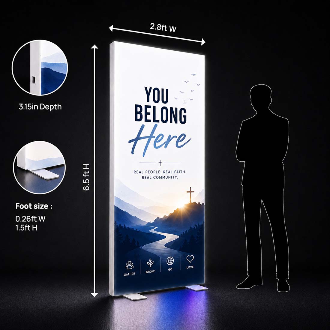 Church SEG Backlit Panel — Compact