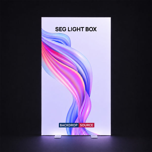 Caja de luz LED de tela sin marco SEG: 4 pies de ancho x 6,5 pies de alto