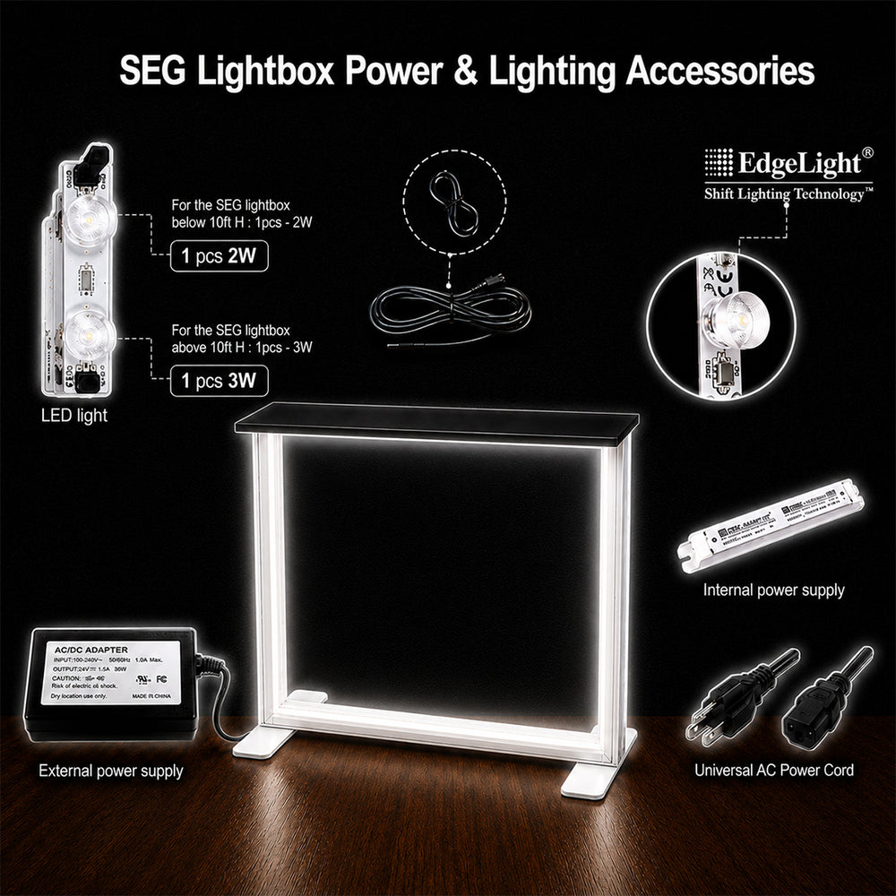 Mostrador de exhibición con caja de luz SEG - 3,3 pies