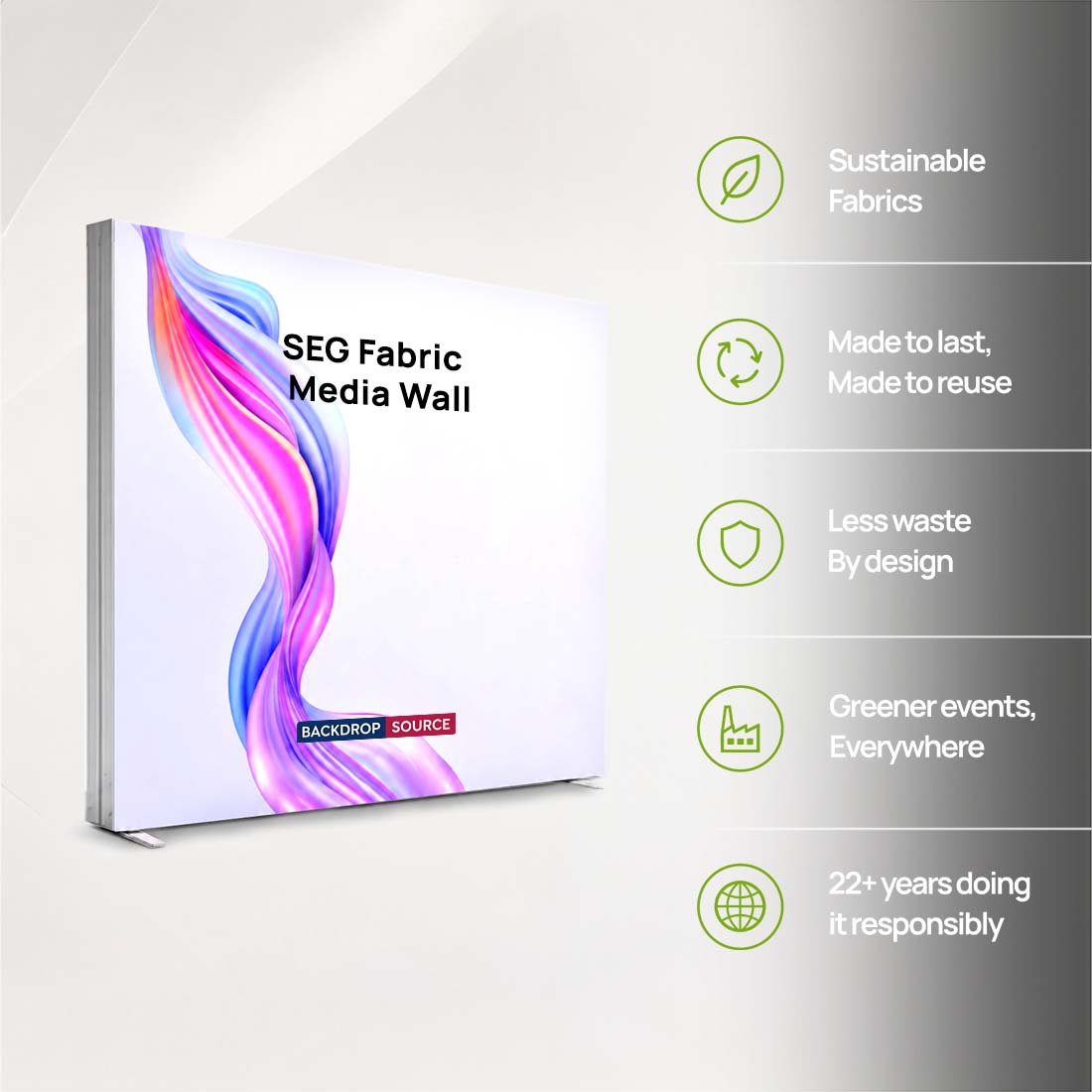 SEG Fabric Media Wall - 9.8ft Wide