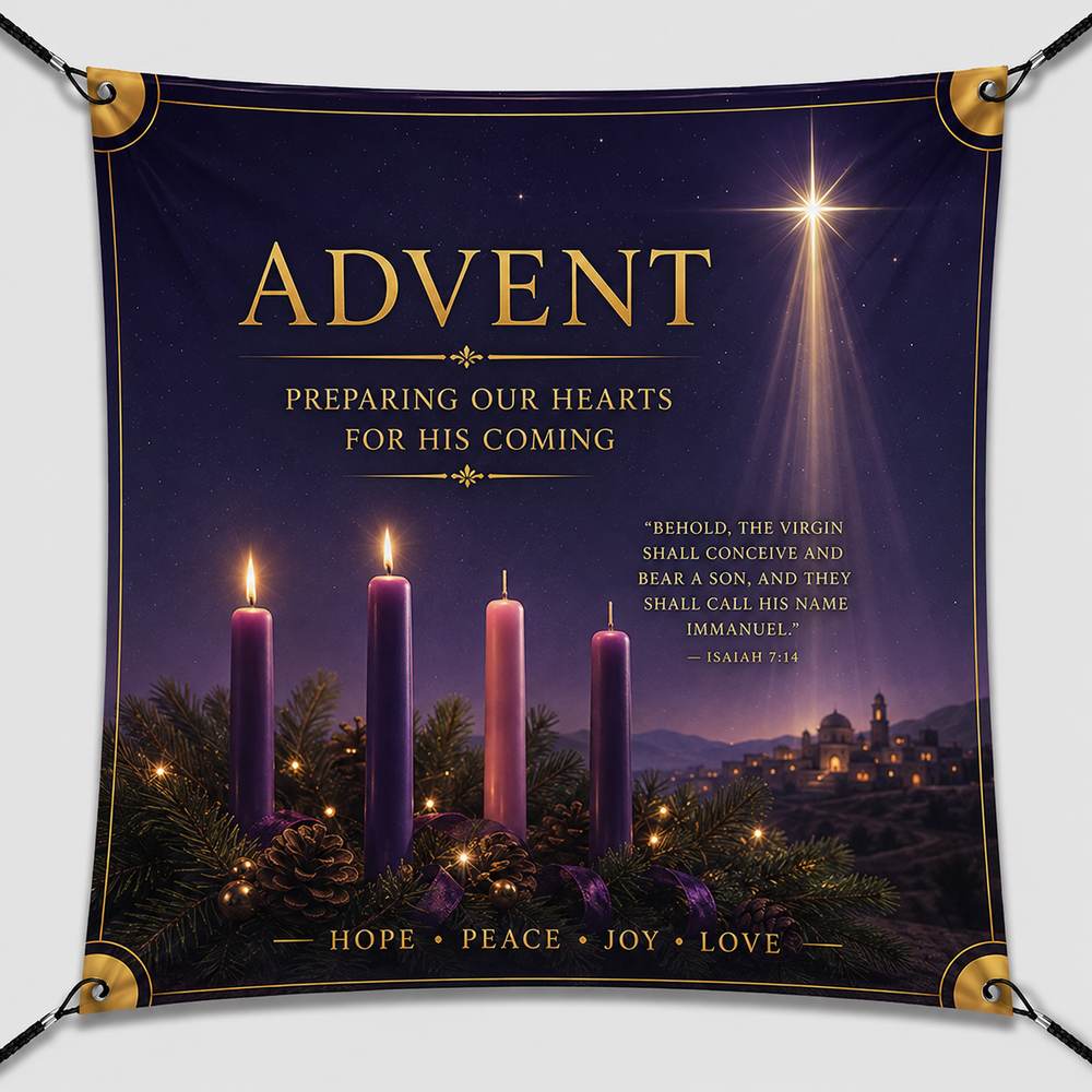 Church Sanctuary Wrinkle-Free Fabric Banner