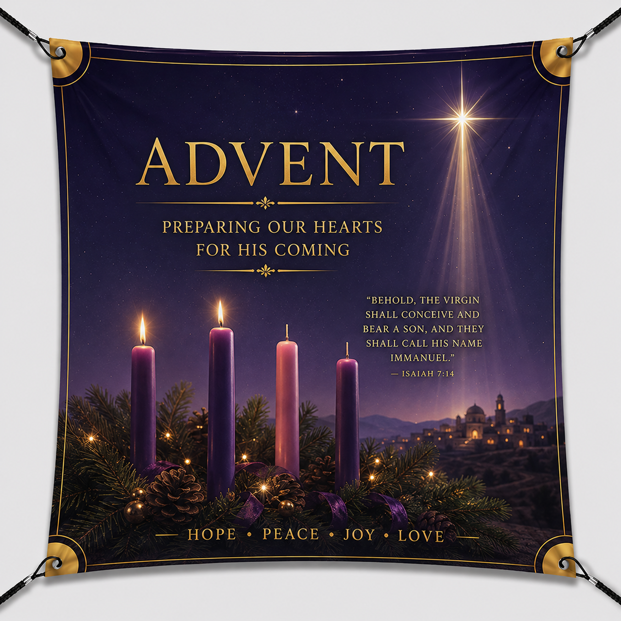Church Sanctuary Wrinkle-Free Fabric Banner