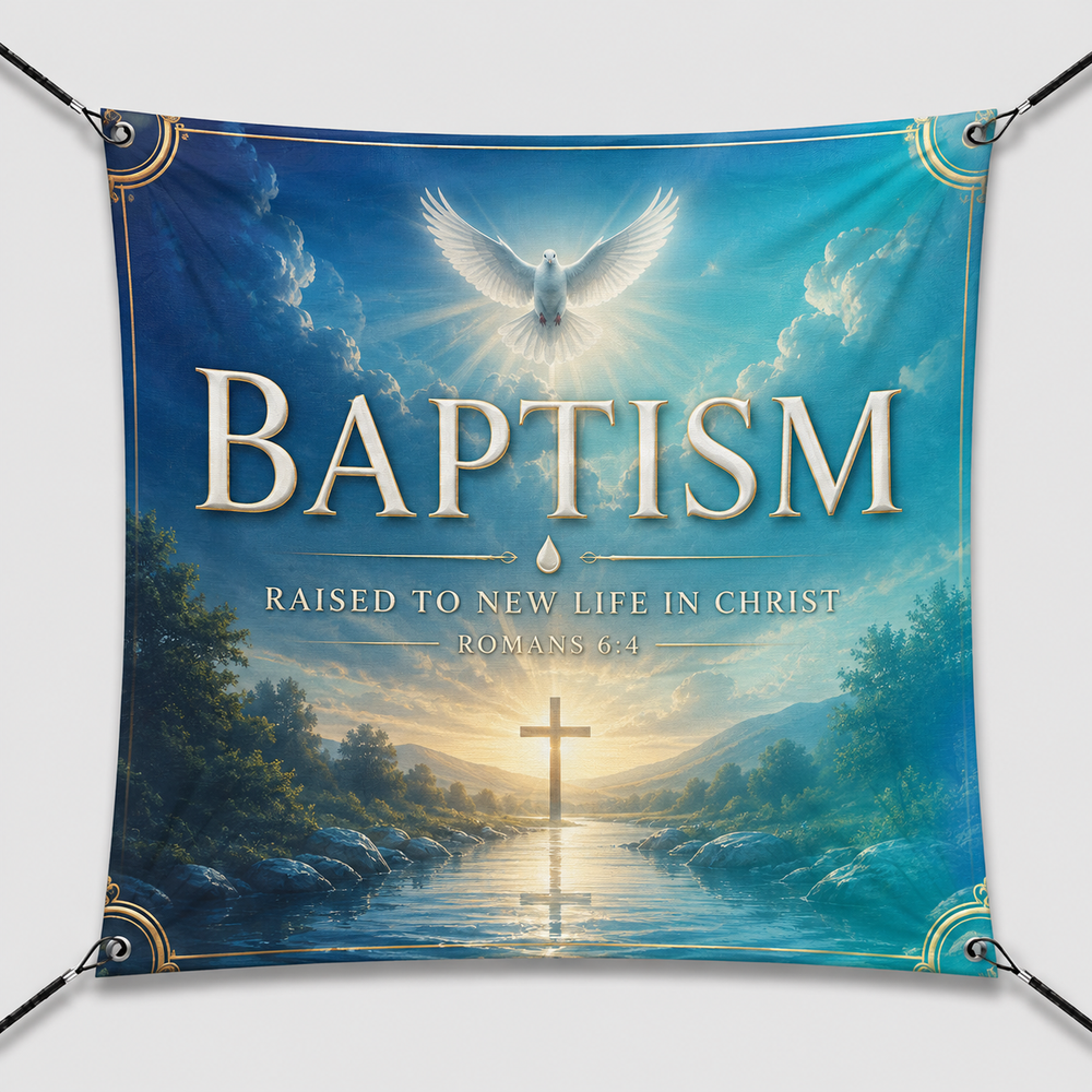 Church Sanctuary Wrinkle-Free Fabric Banner