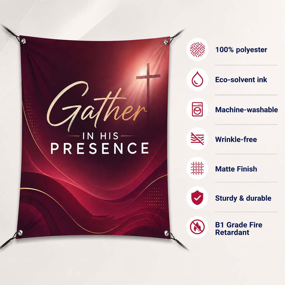Church Sanctuary Wrinkle-Free Fabric Banner