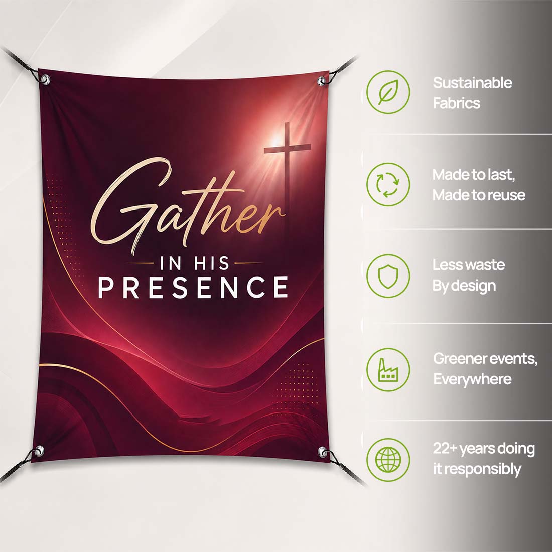 Church Sanctuary Wrinkle-Free Fabric Banner