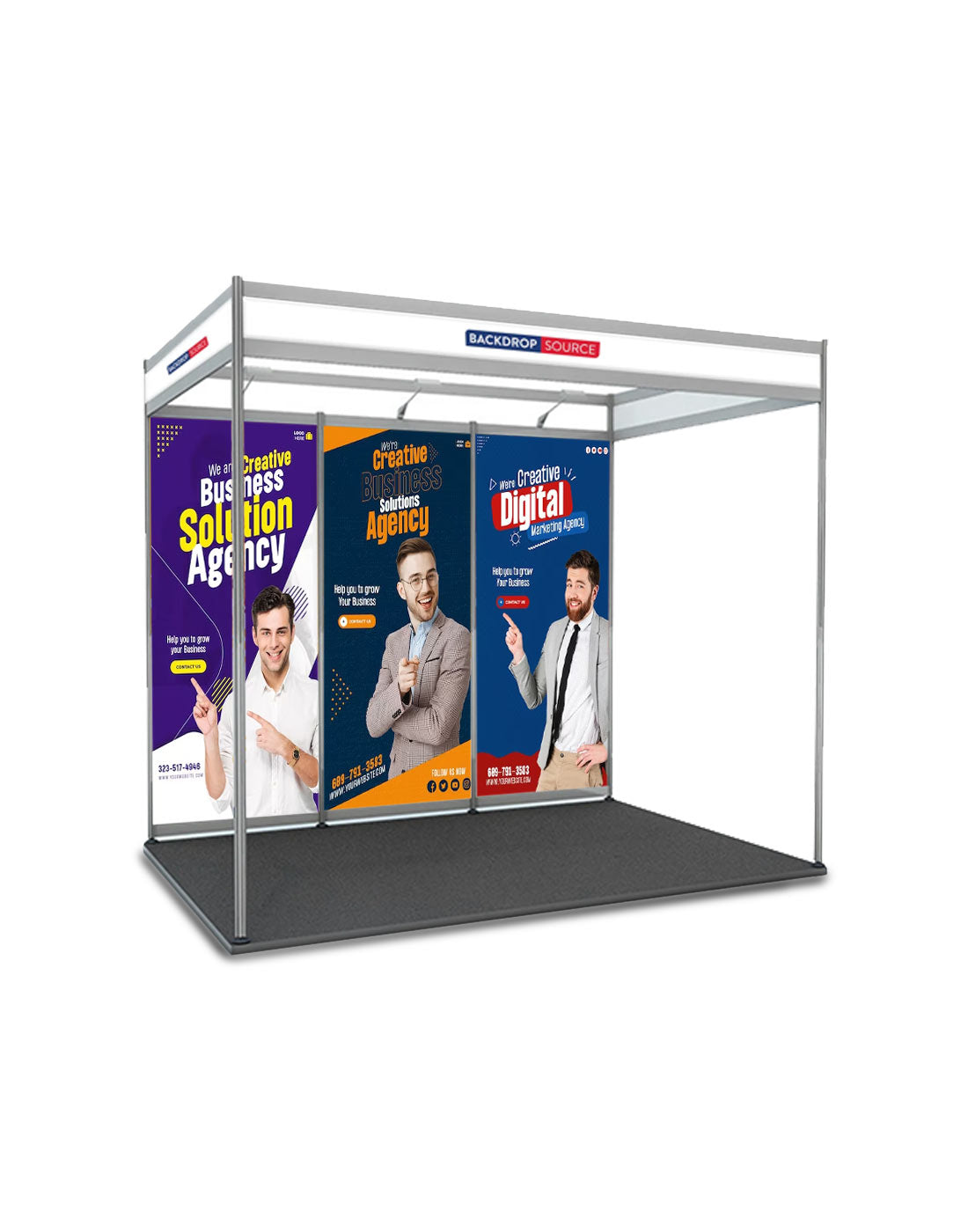 Shell Scheme Exhibition Graphics for 10ft Wide x 6.5ft Depth Booth - Backdropsource