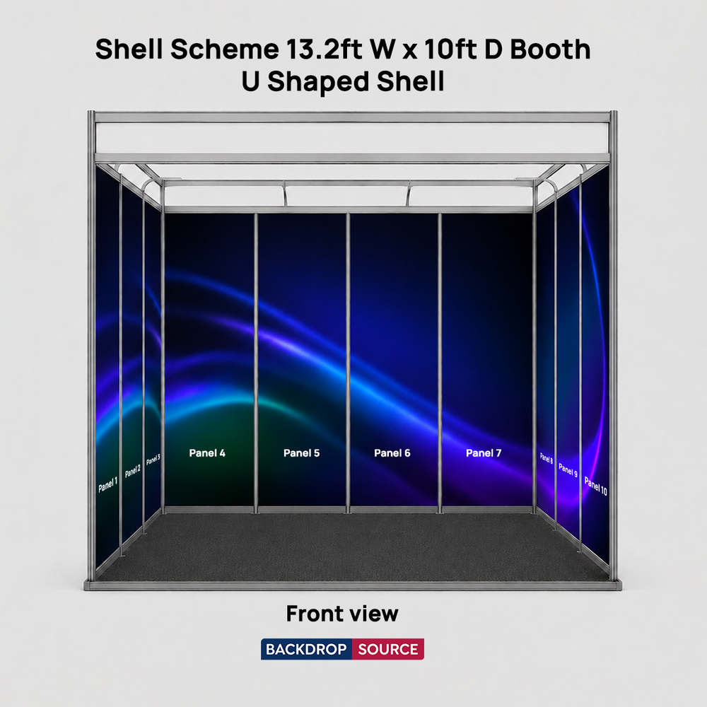Shell Scheme Exhibition Graphics for 13.2ft Wide x 10ft Depth Booth