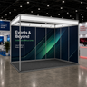 Gráficos de exhibición de esquema de concha para stand de 13,2 pies de ancho x 10 pies de profundidad