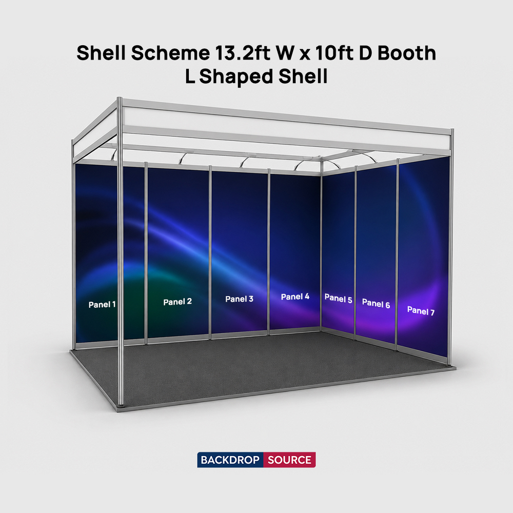 Shell Scheme Exhibition Graphics for 13.2ft Wide x 10ft Depth Booth