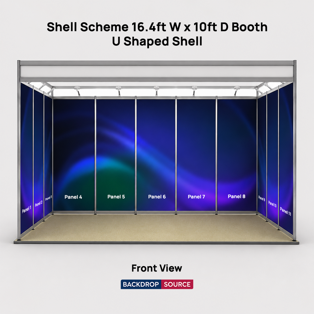 Shell Scheme Exhibition Graphics for 16.4ft Wide x 10ft Depth Booth