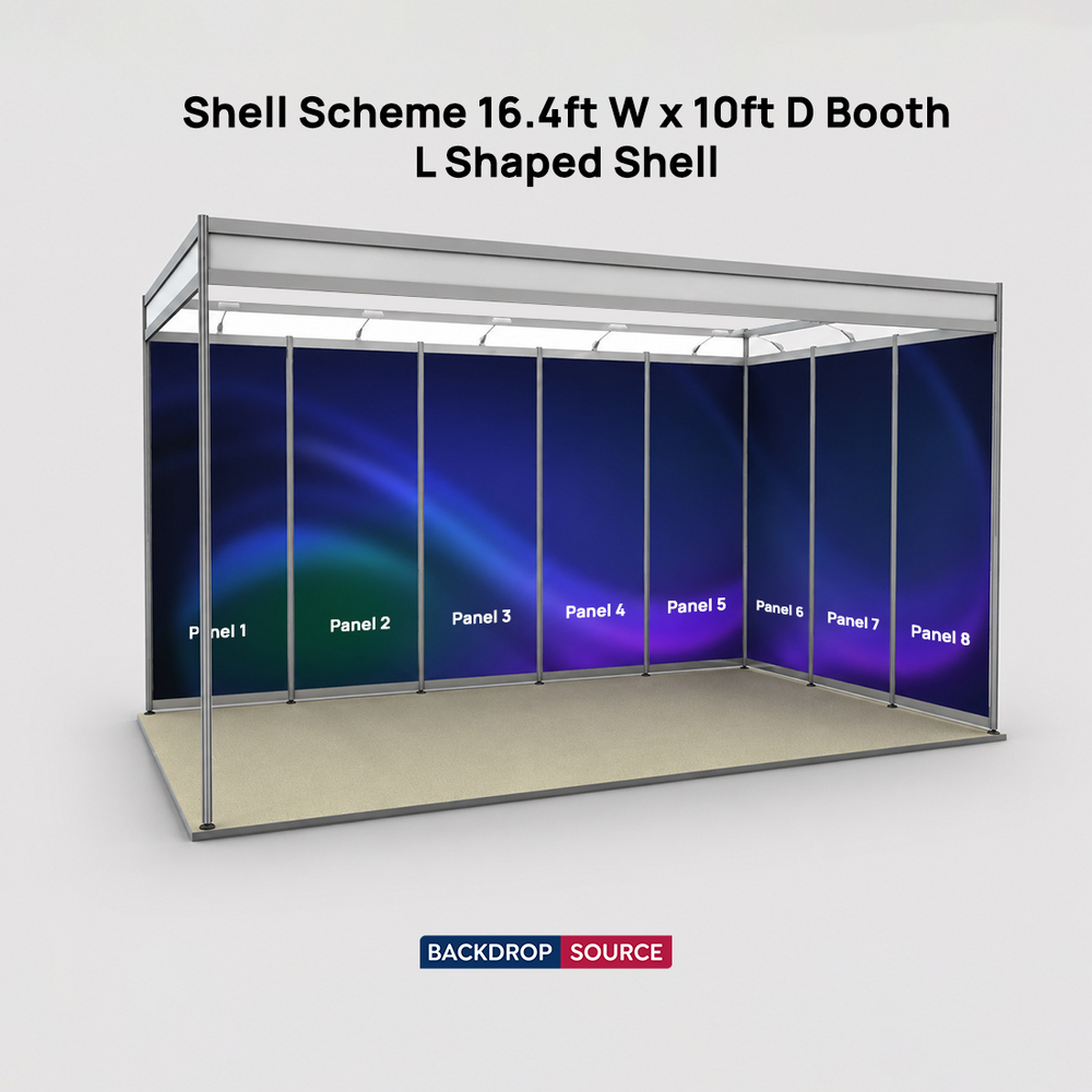Shell Scheme Exhibition Graphics for 16.4ft Wide x 10ft Depth Booth