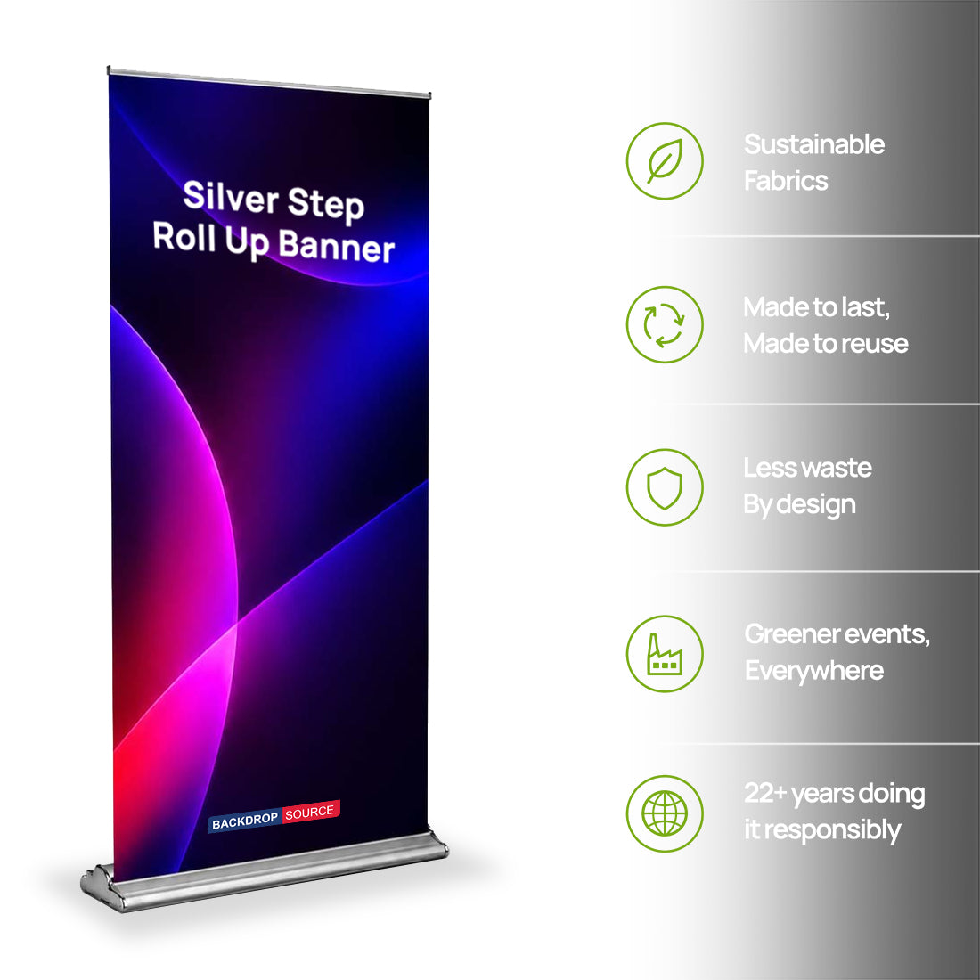 Silver Step Roll Up Banner