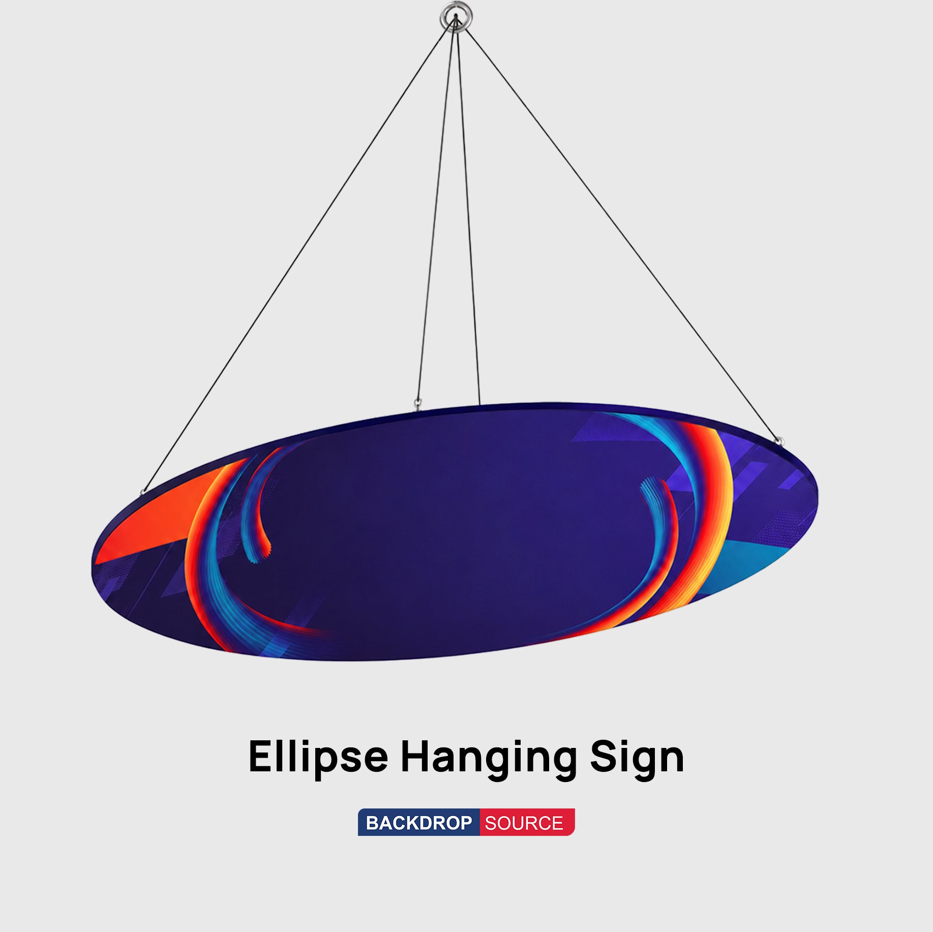 Sky Tube Ellipse Hanging Banner - Face Down