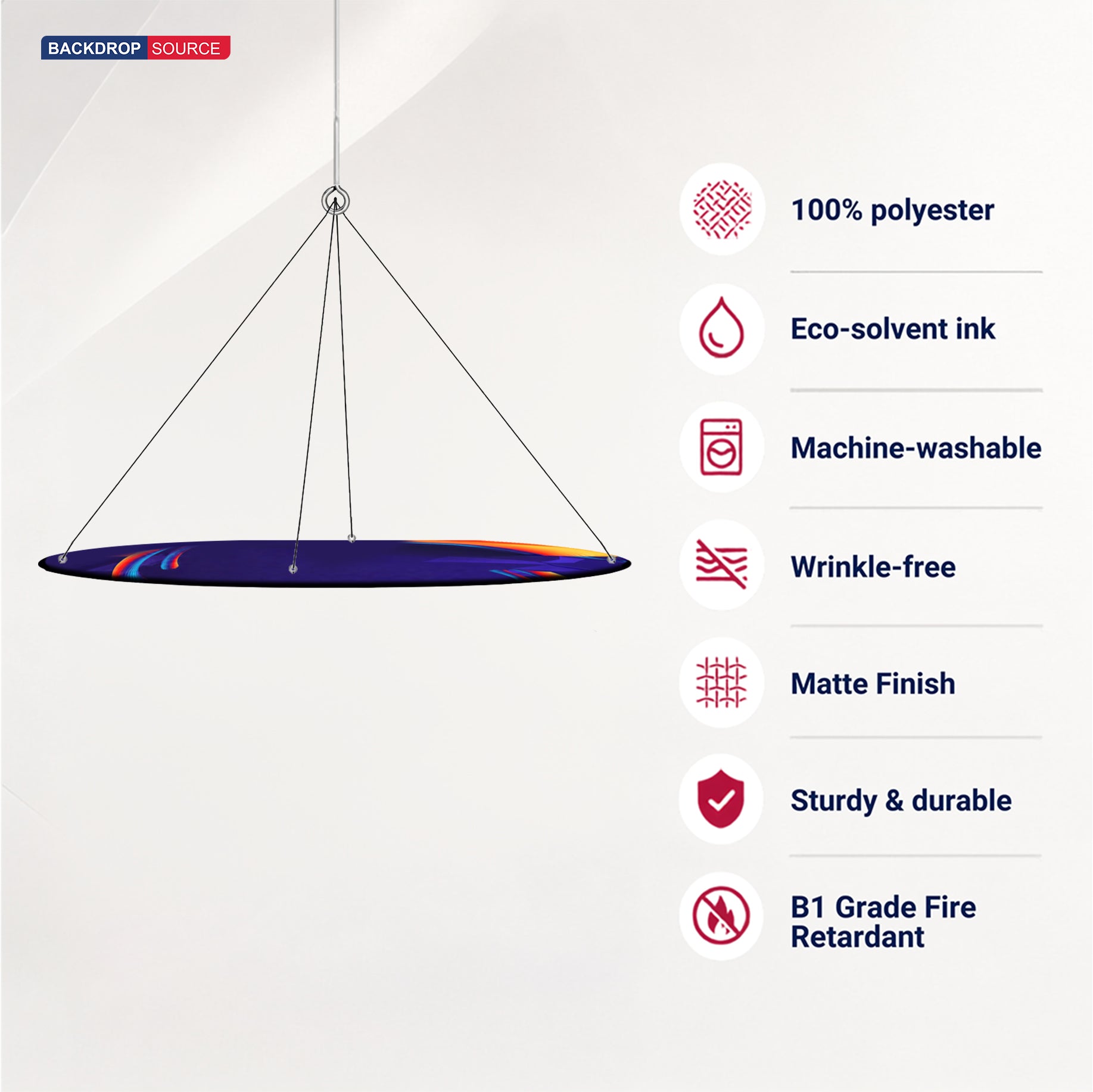 Sky Tube Ellipse Hanging Banner - Face Down