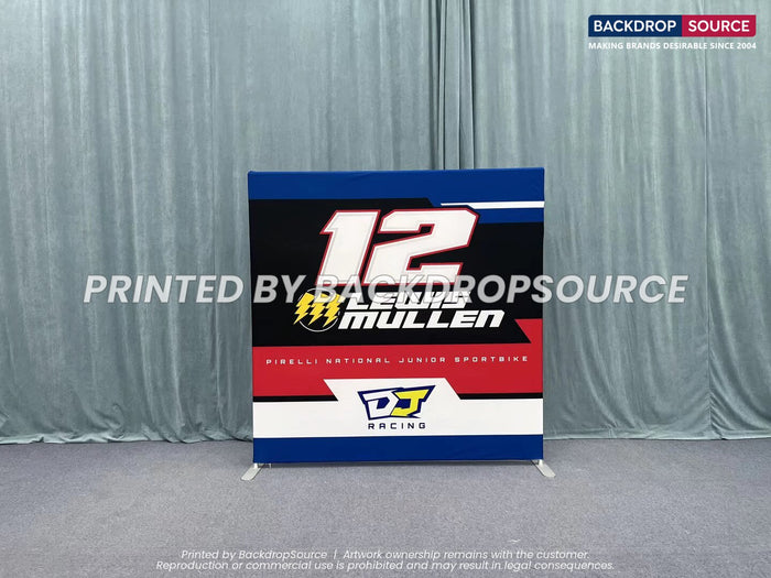 Portable Straight Fabric Media Wall – Square Corners