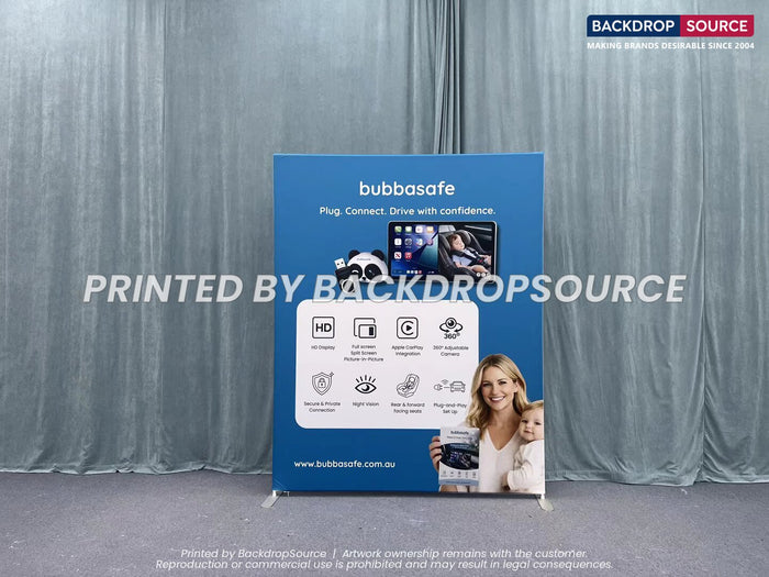 Portable Straight Fabric Media Wall – Square Corners
