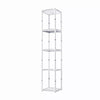 Square Portable Aluminum Spiral Tower Display - 5 Layer Shelves - Backdropsource