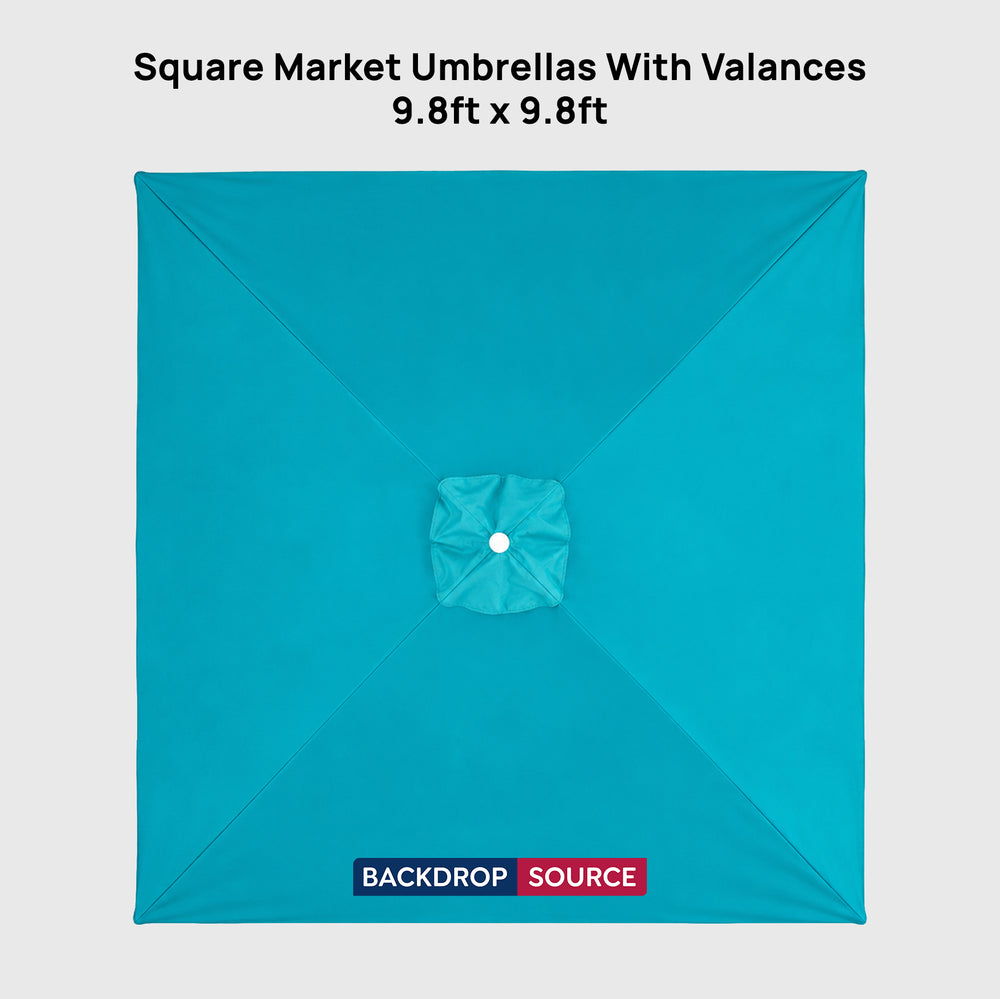 Square Market Umbrellas With Valances  – 9.8ft x 9.8ft