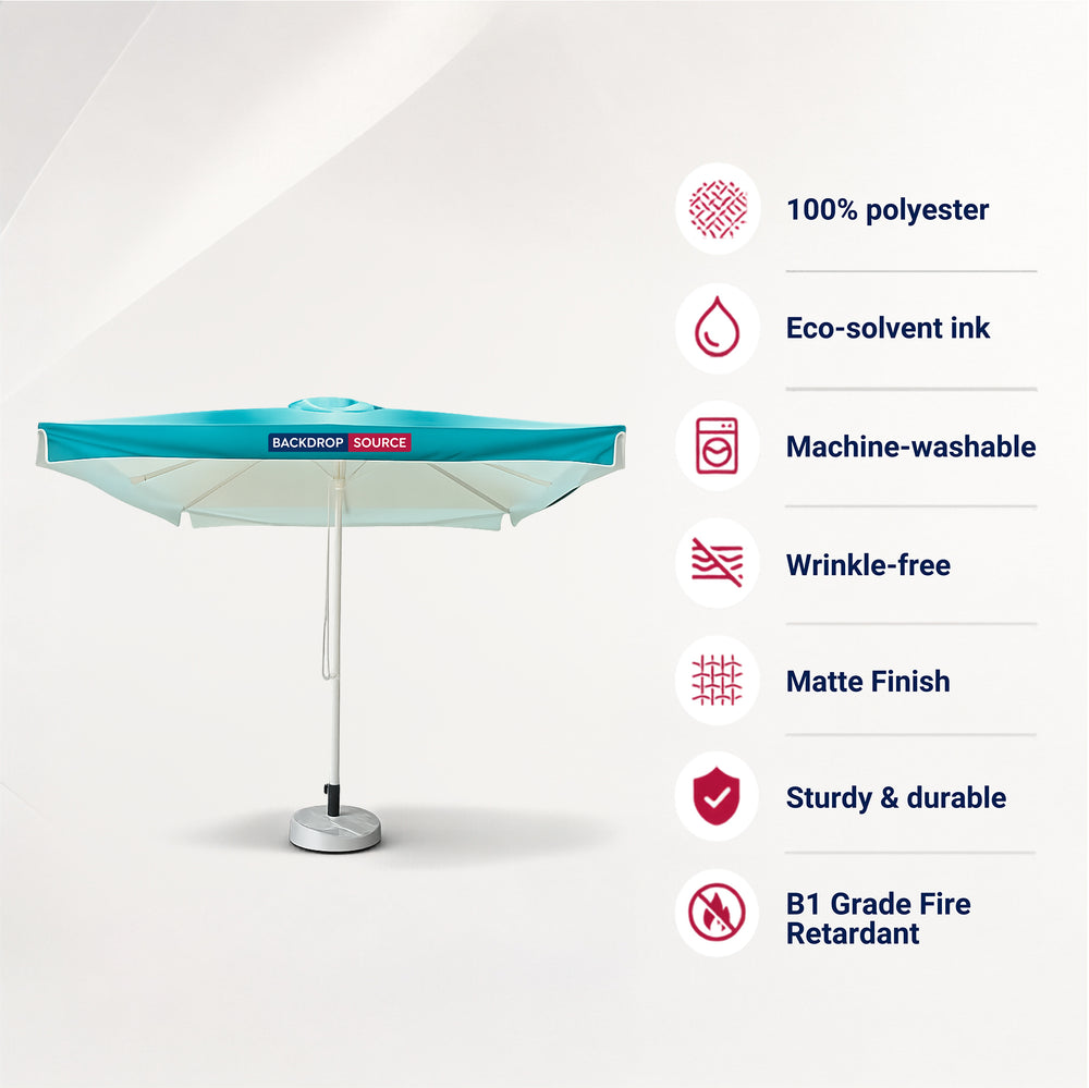 Square Market Umbrellas With Valances  – 9.8ft x 9.8ft