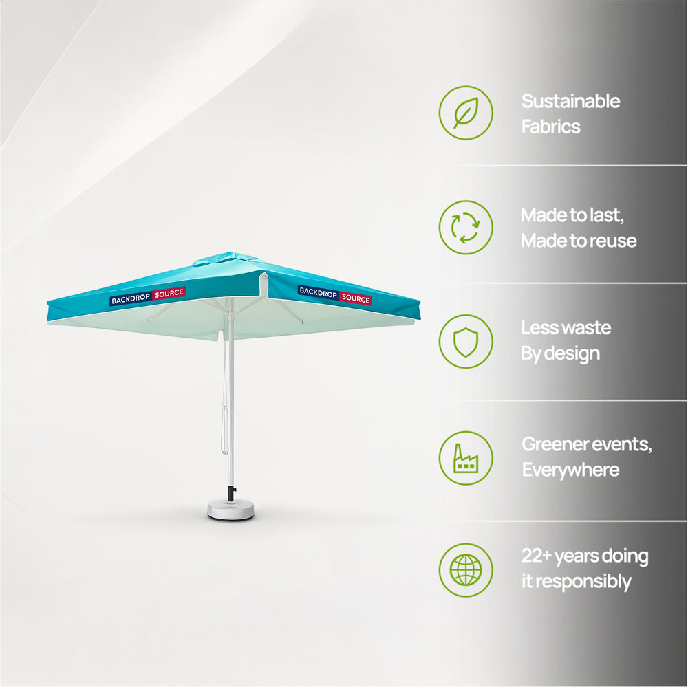 Square Market Umbrellas With Valances  – 9.8ft x 9.8ft