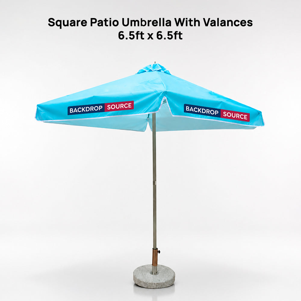 Square Patio Umbrella With Valances – 6.5ft x 6.5ft