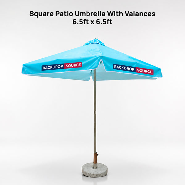 Square Patio Umbrella With Valances – 6.5ft x 6.5ft