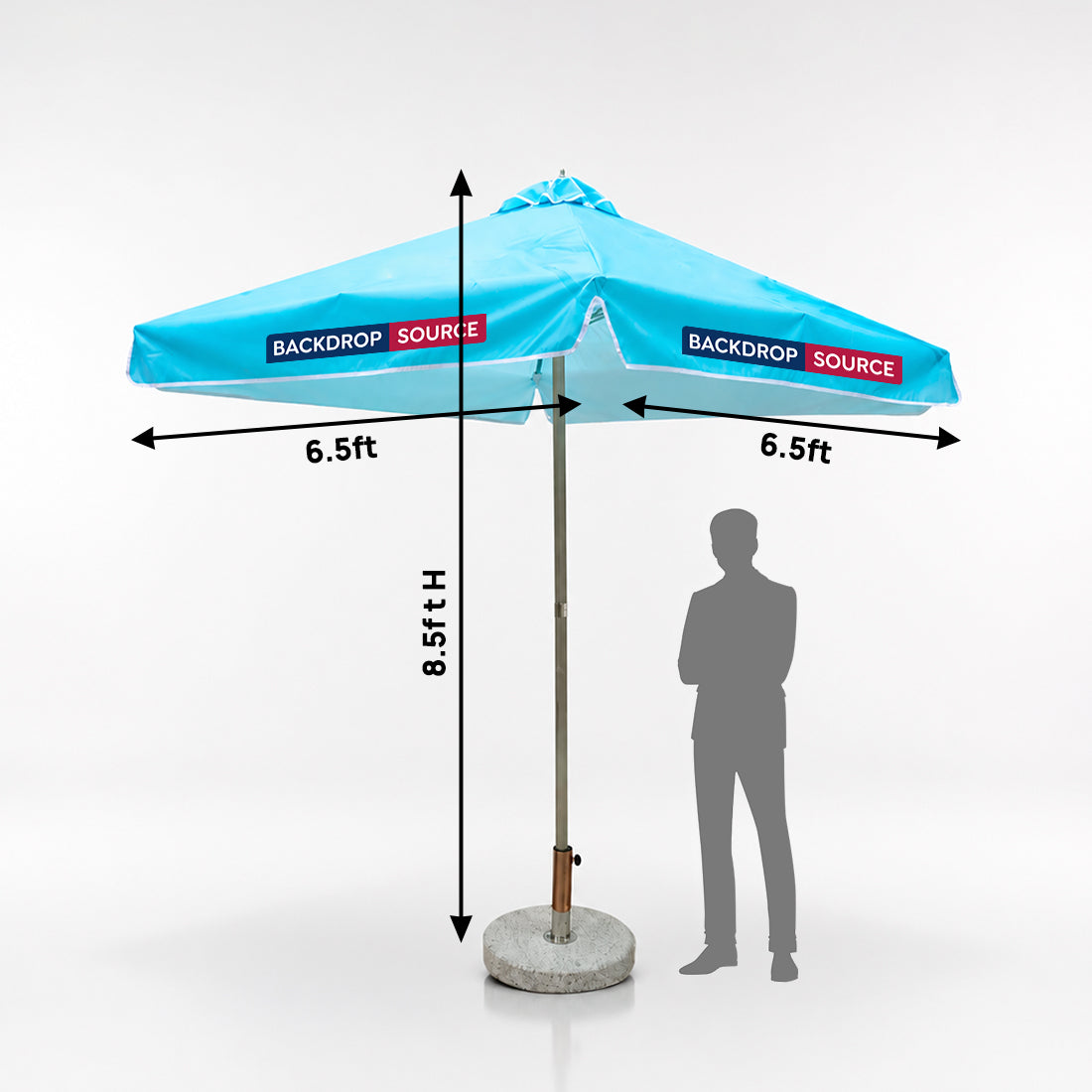 Square Patio Umbrella With Valances – 6.5ft x 6.5ft