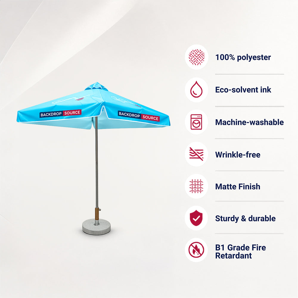 Square Patio Umbrella With Valances – 6.5ft x 6.5ft