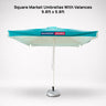 Square Market Umbrellas With Valances  – 9.8ft x 9.8ft