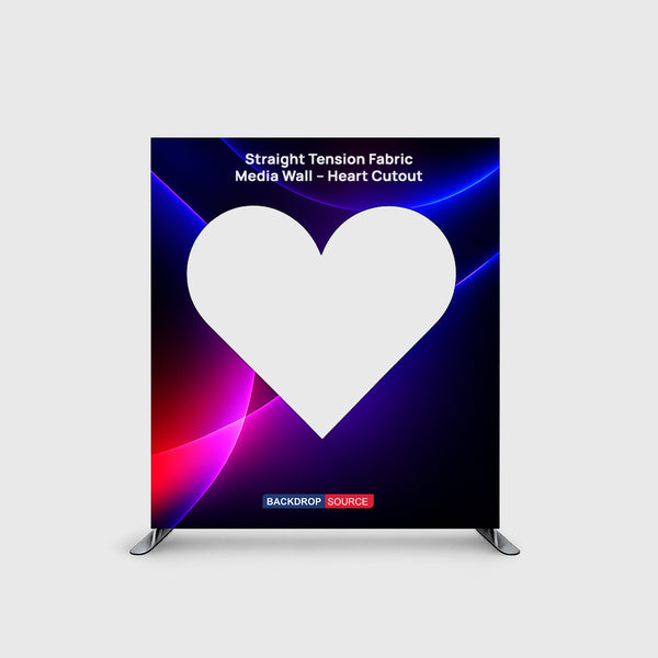 Straight Tension Fabric Media Wall – Heart Cutout