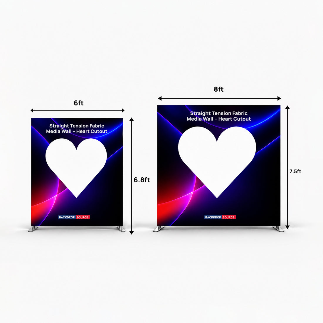 Straight Tension Fabric Media Wall – Heart Cutout