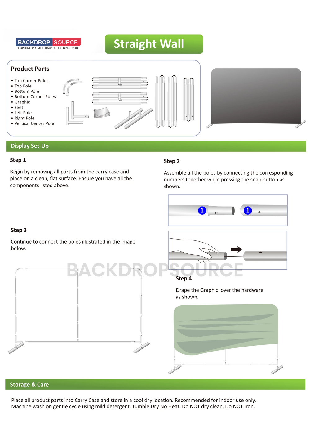 Premium Straight Tension Fabric Backdrop Display