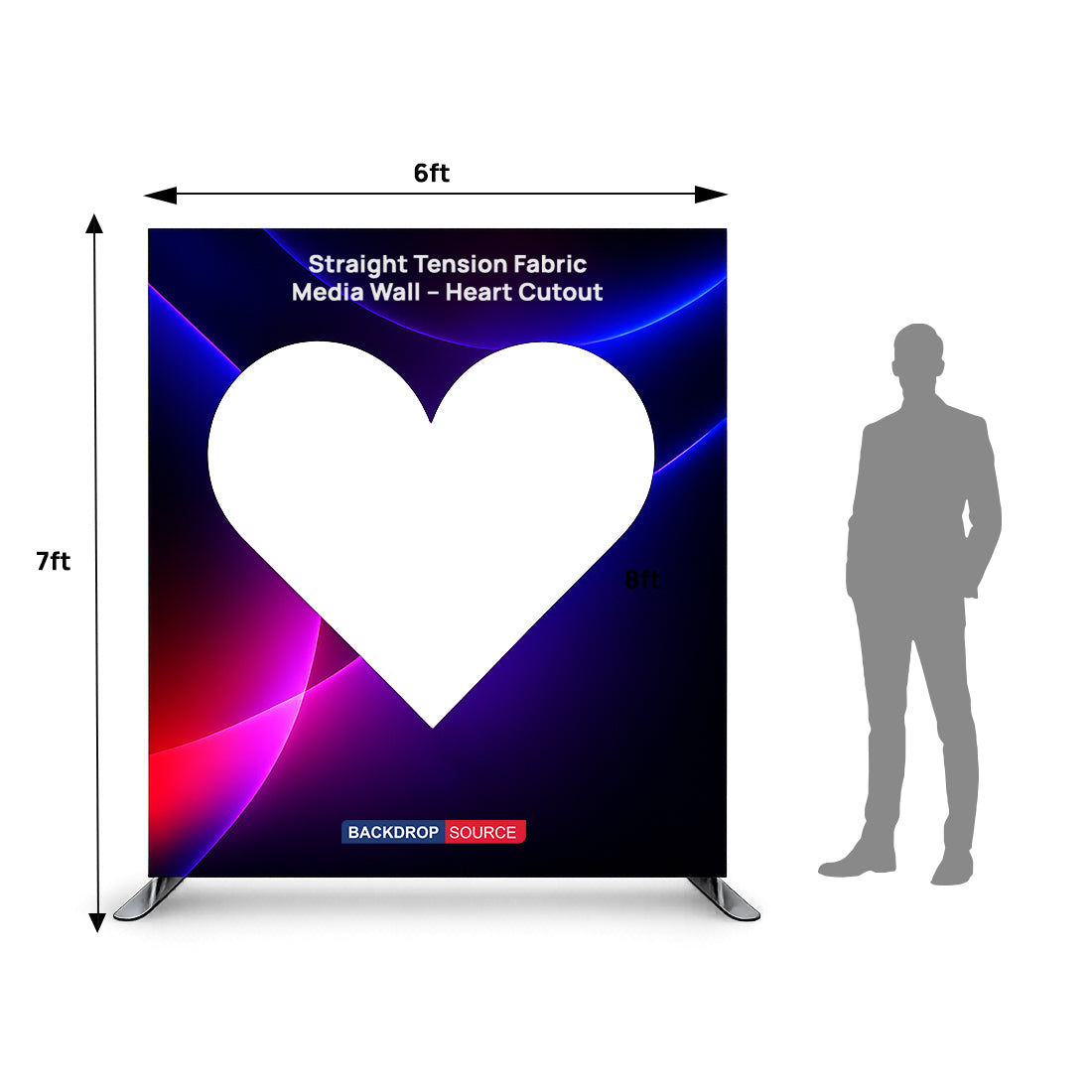 Straight Tension Fabric Media Wall – Heart Cutout