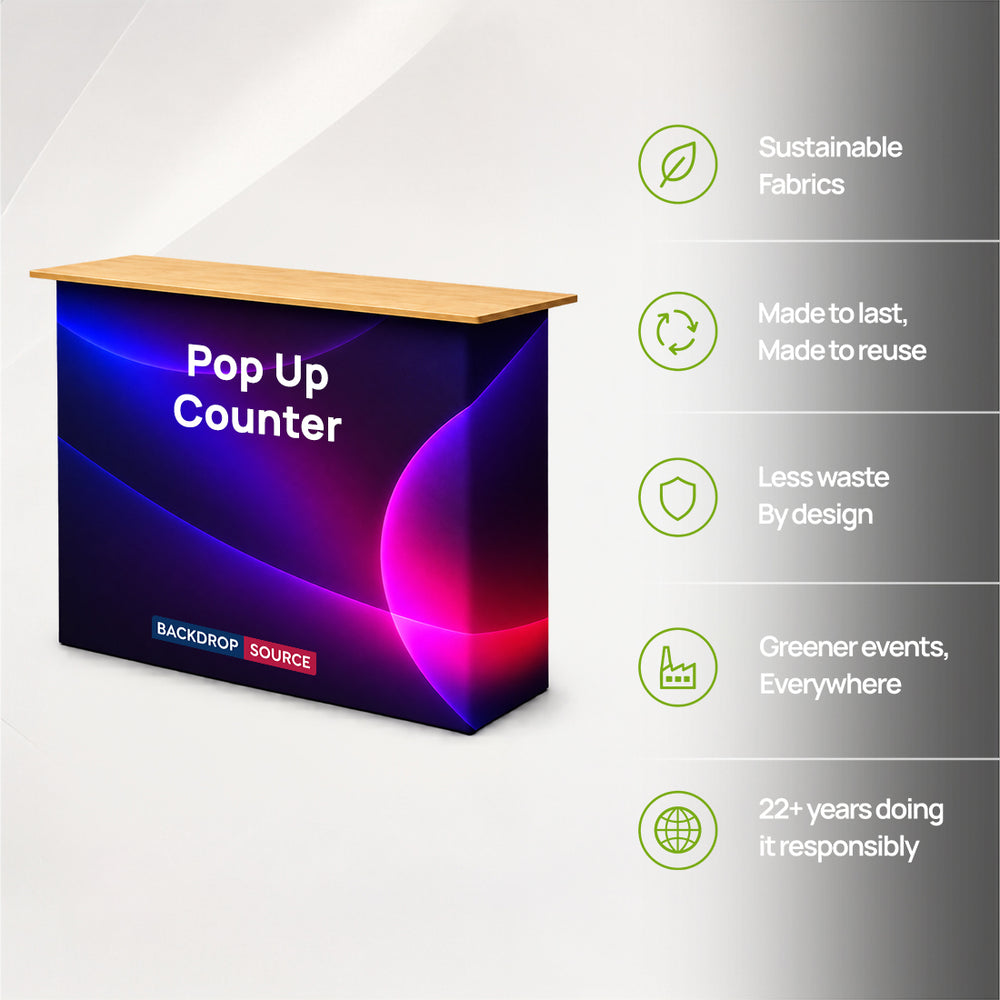 Table Pop Up Fabric Display Counter (For Podium & Booth Exhibitions)
