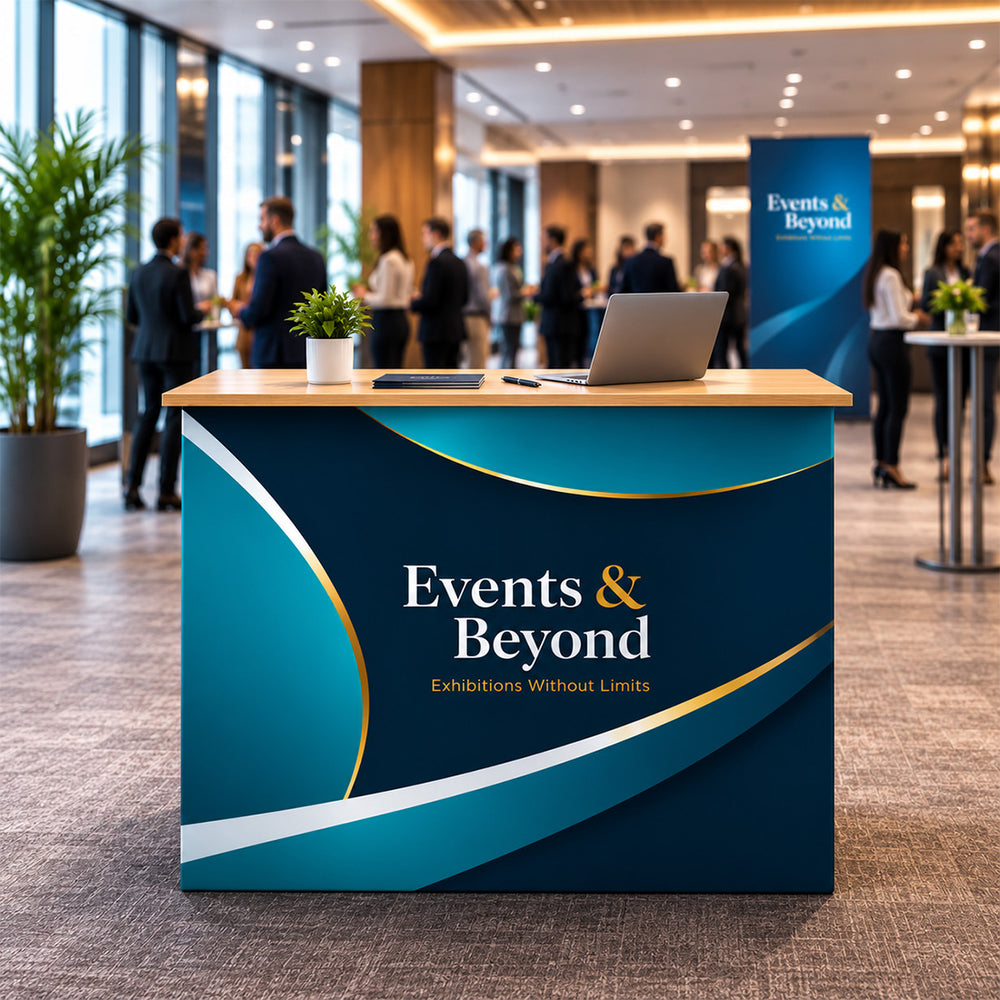 Table Pop Up Fabric Display Counter (For Podium & Booth Exhibitions)