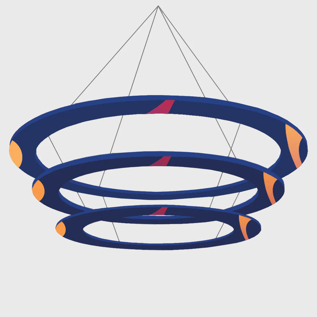 Ring Ropes Banner Tiered Ring Hanging Banner | Multi-Level Overhead Display for Trade ...