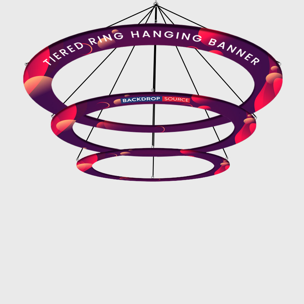 Banner Handing Tiered Ring Hanging Banner | Multi-Level Overhead Display for Trade ...