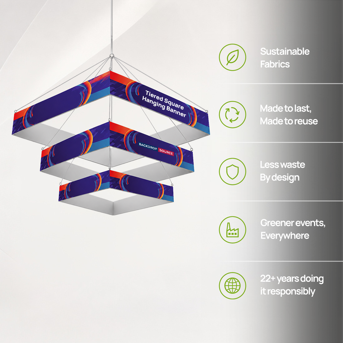 Tiered Square Hanging Banner
