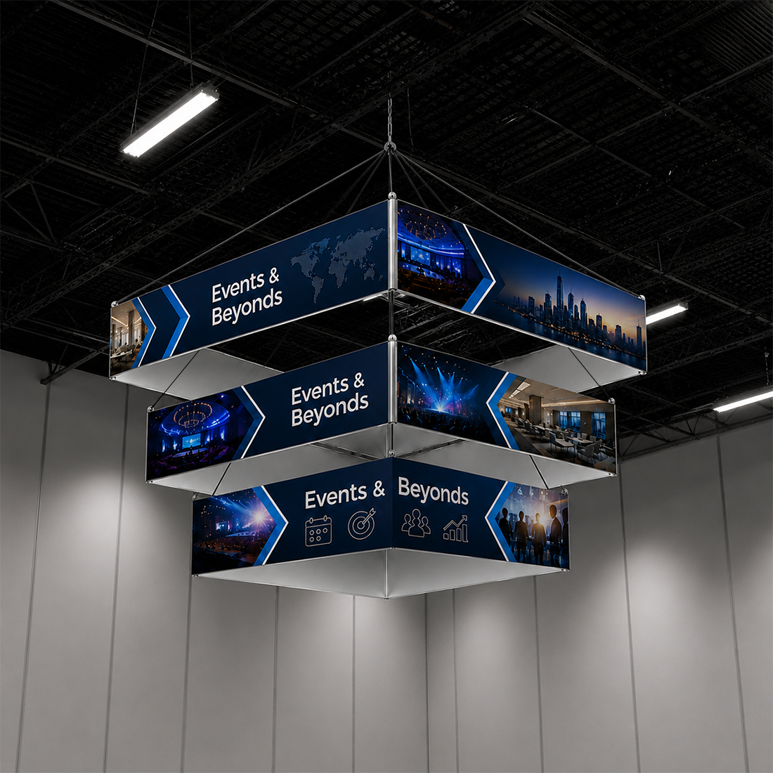 Tiered Square Hanging Banner