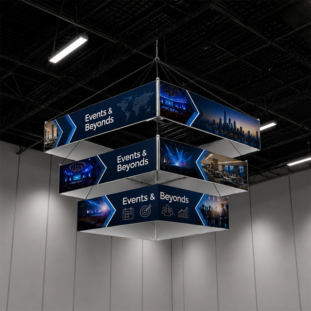 Tiered Square Hanging Banner