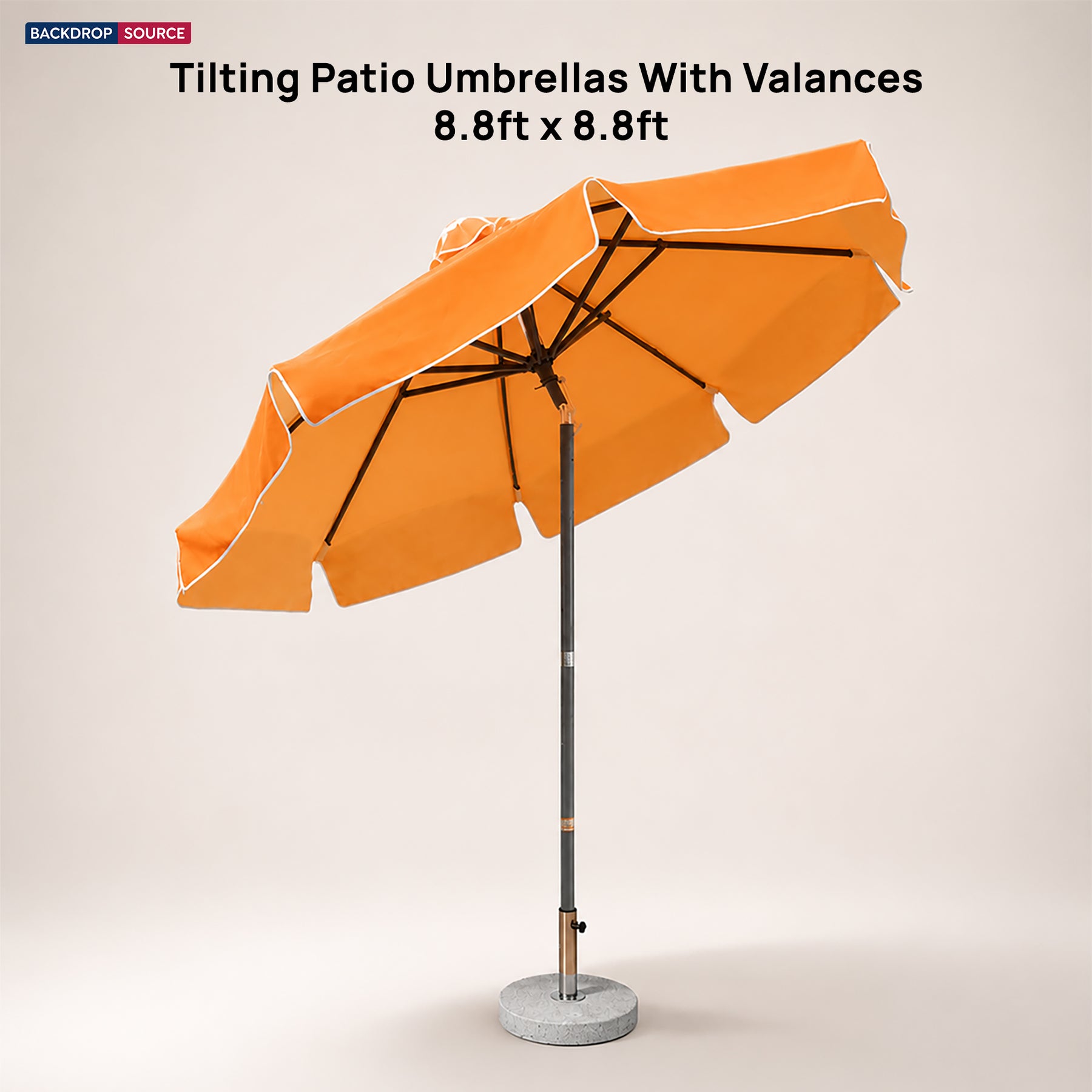 Tilting Patio Umbrellas With Valances – 8.8ft x 8.8ft