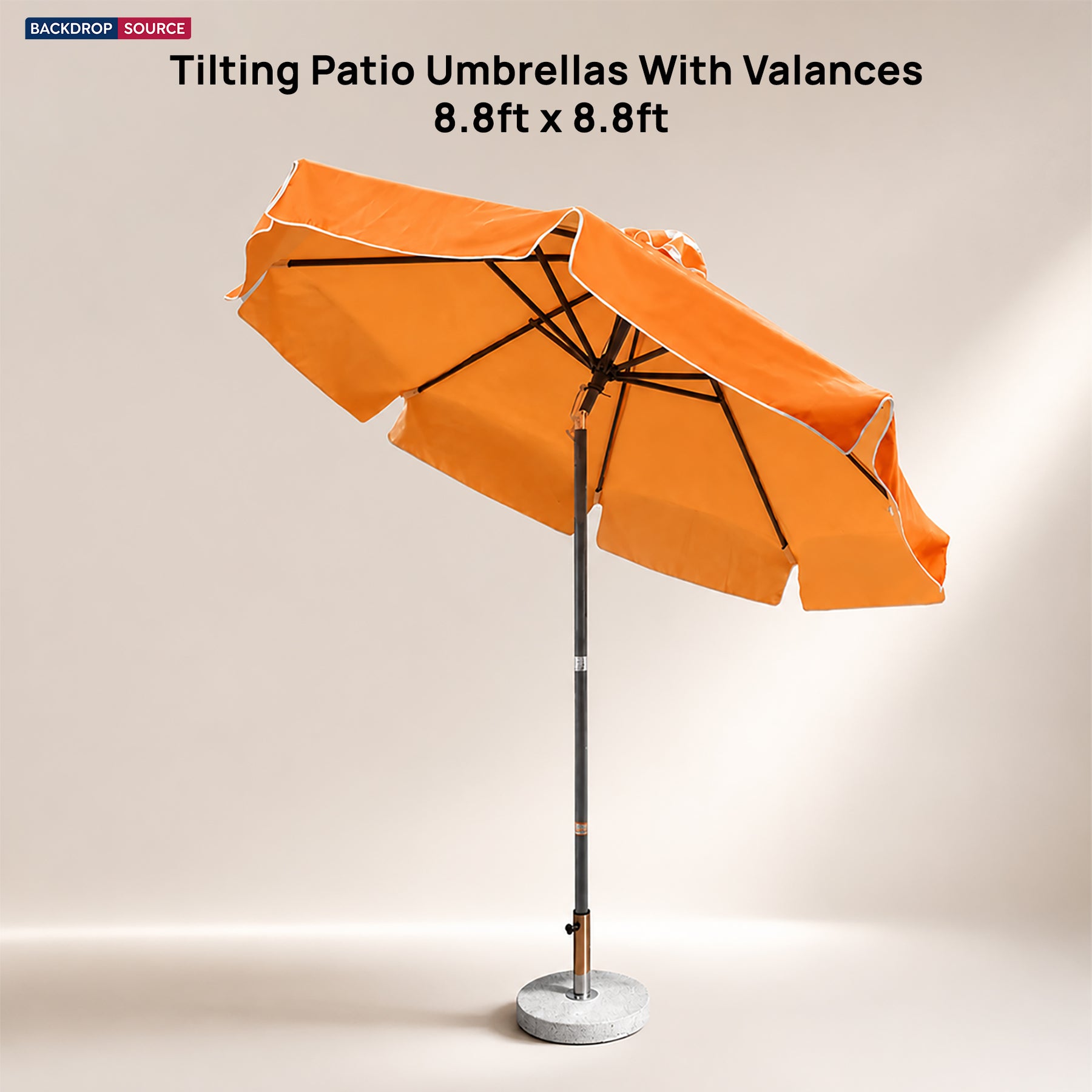 Tilting Patio Umbrellas With Valances – 8.8ft x 8.8ft